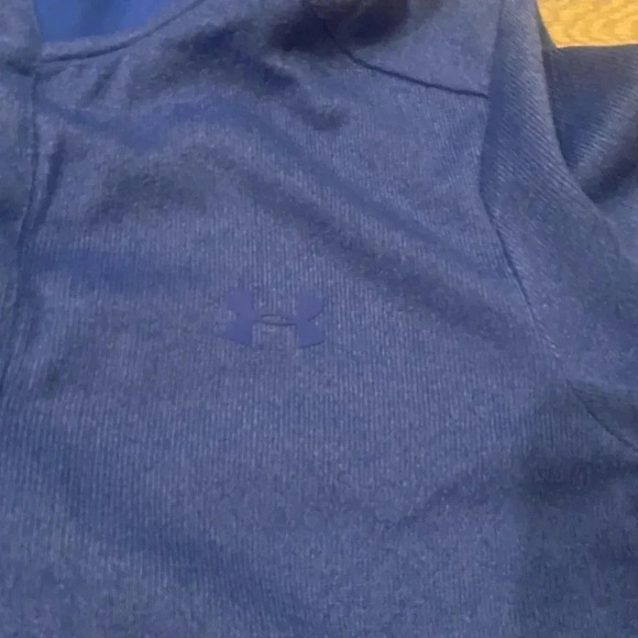 Under Armour Golf Men’s Medium Loose Cold Gear Blue Long Sleeve Snaps Logo UA - Picture 4 of 8